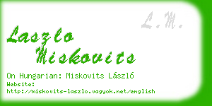 laszlo miskovits business card